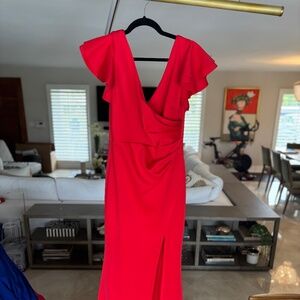 Ruched Ruffled Gown